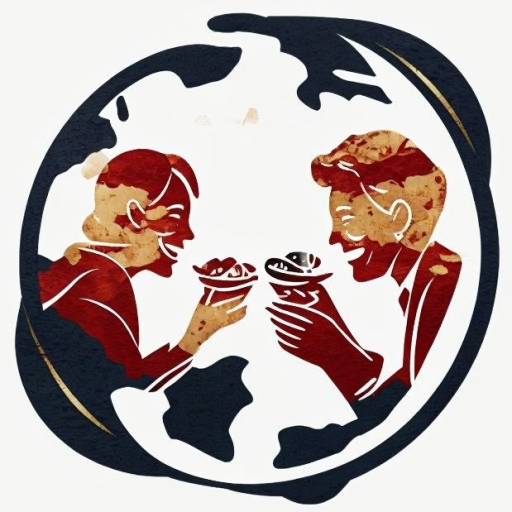 MenyMenu icon Featuring Vibrant Globe Outline With Silhouettes